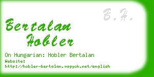 bertalan hobler business card
